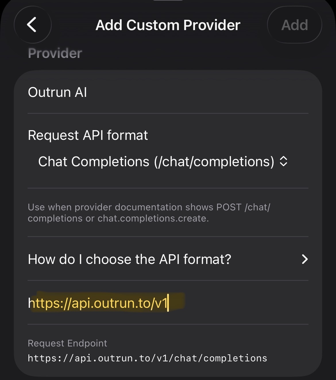 Enter the provider details